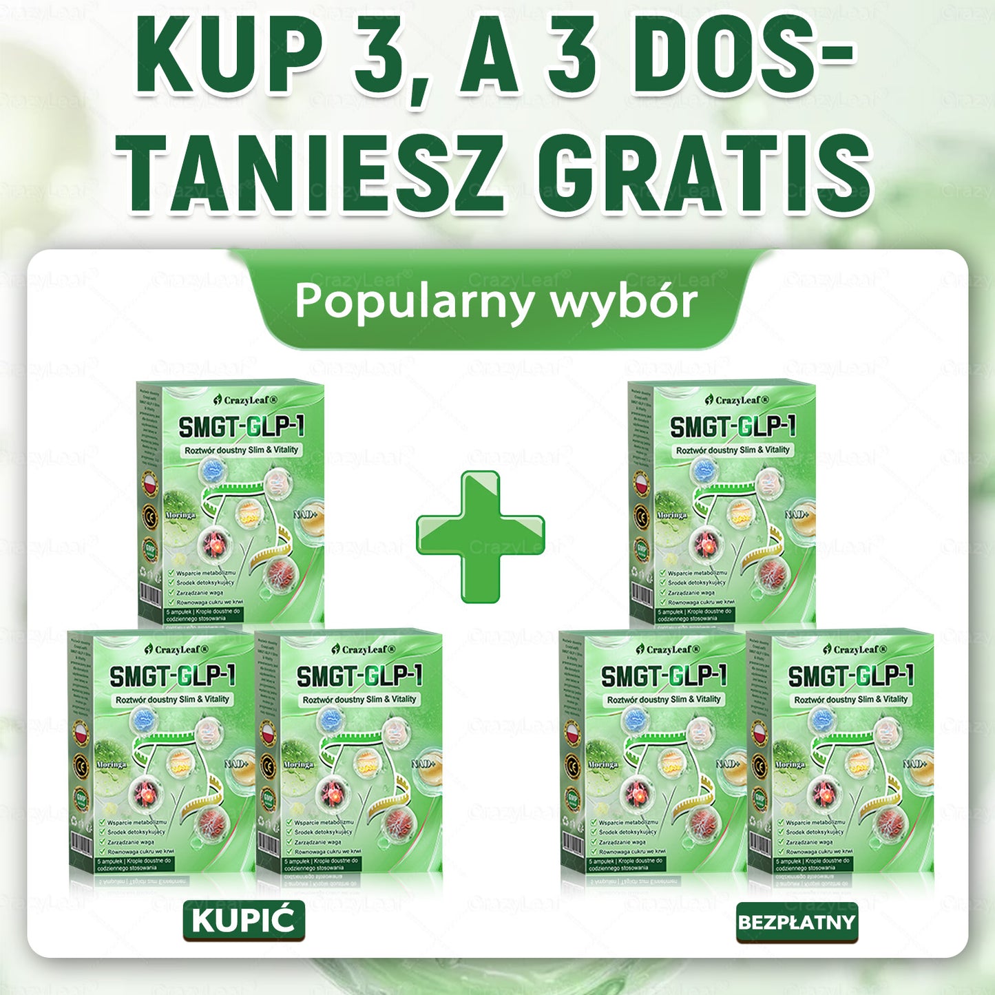 🏥 Klinicznie potwierdzone | CrazyLeaf® SMGT-GLP-1 Slim & Vitality – rozwiązanie doustne na uporczywy tłuszcz, ciśnienie, cukier, stłuszczenie wątroby, ból stawów, zmęczenie, niski poziom energii i zwiotczałą skórę. Lepsze zdrowie, więcej energii!
