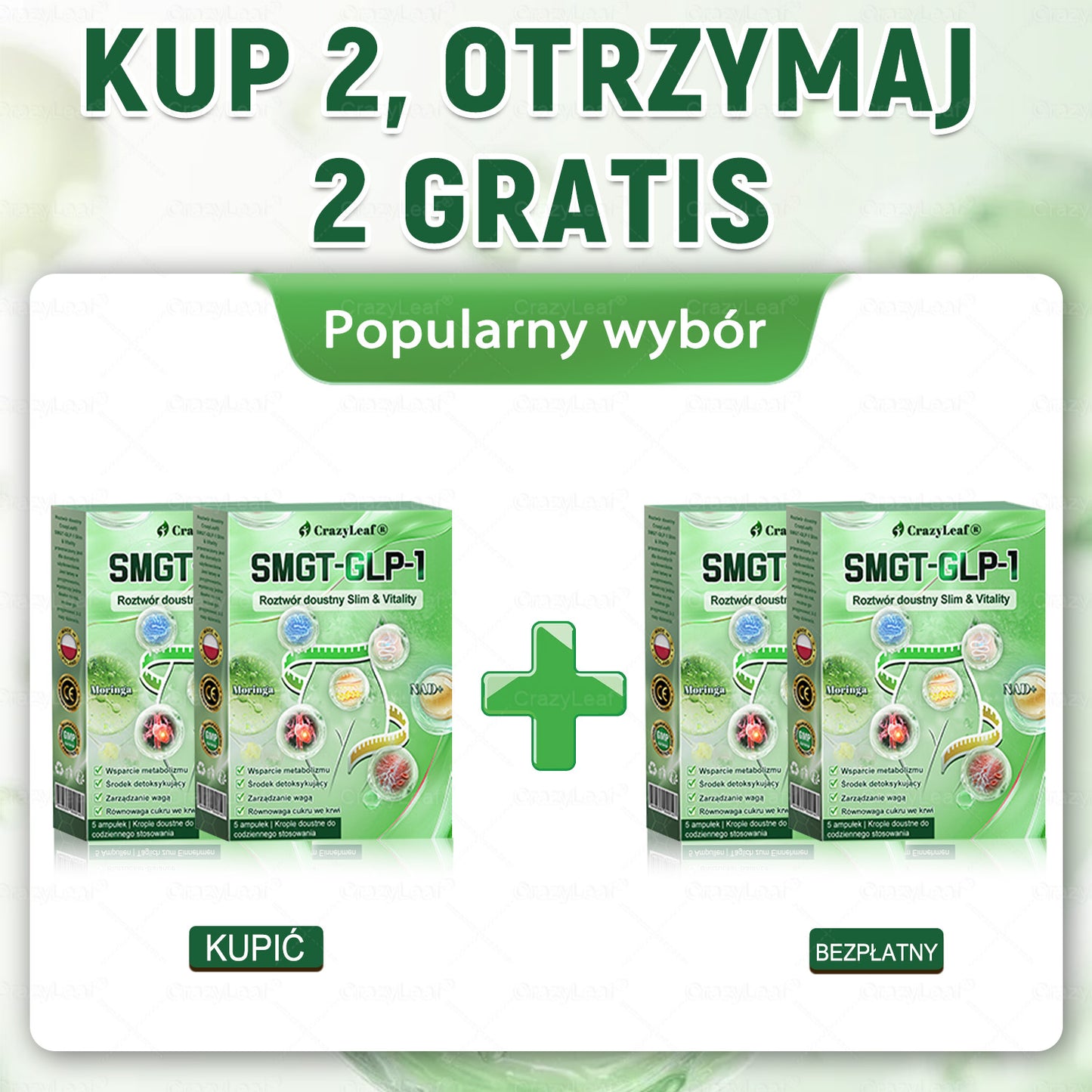 🏥 Klinicznie potwierdzone | CrazyLeaf® SMGT-GLP-1 Slim & Vitality – rozwiązanie doustne na uporczywy tłuszcz, ciśnienie, cukier, stłuszczenie wątroby, ból stawów, zmęczenie, niski poziom energii i zwiotczałą skórę. Lepsze zdrowie, więcej energii!