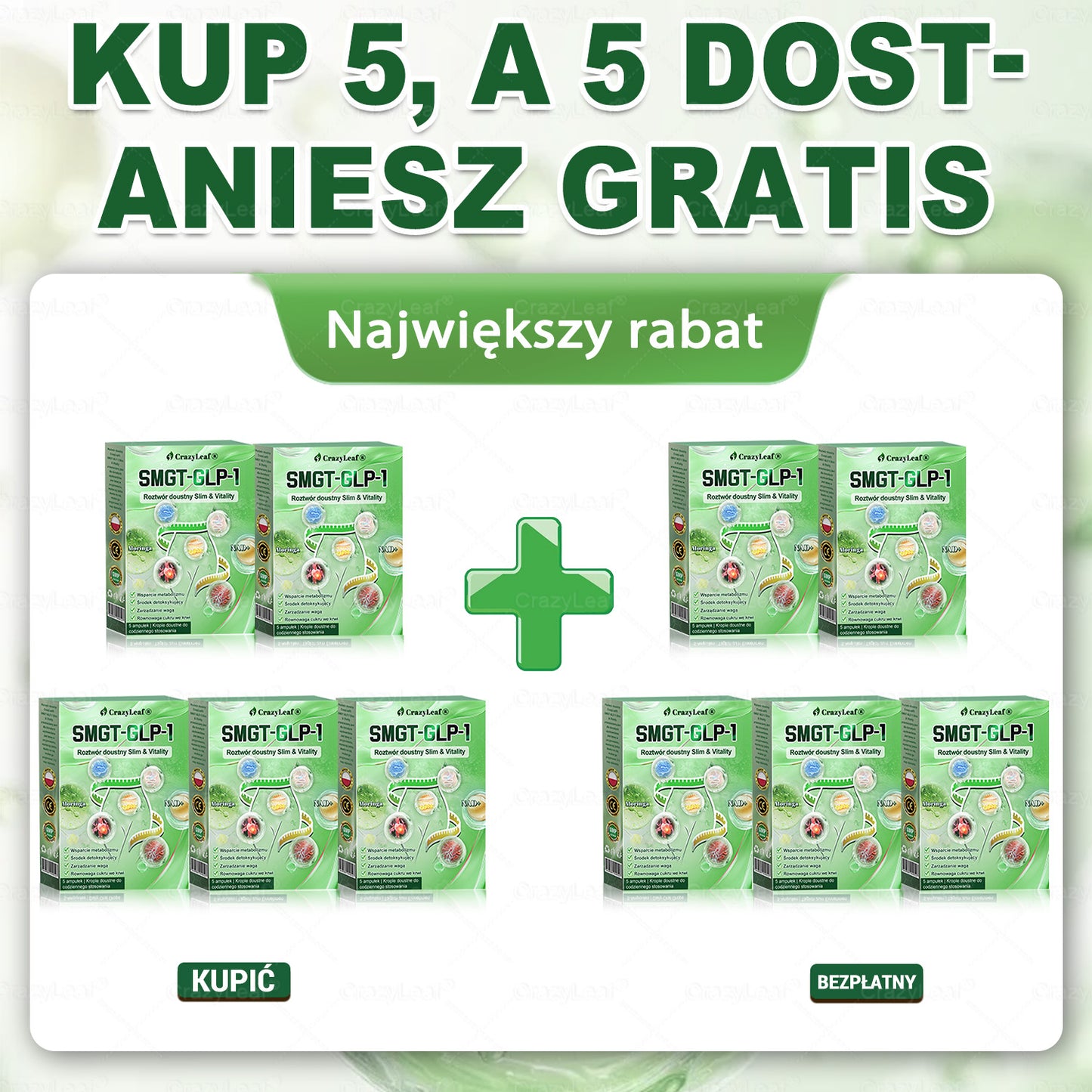 🏥 Klinicznie potwierdzone | CrazyLeaf® SMGT-GLP-1 Slim & Vitality – rozwiązanie doustne na uporczywy tłuszcz, ciśnienie, cukier, stłuszczenie wątroby, ból stawów, zmęczenie, niski poziom energii i zwiotczałą skórę. Lepsze zdrowie, więcej energii!